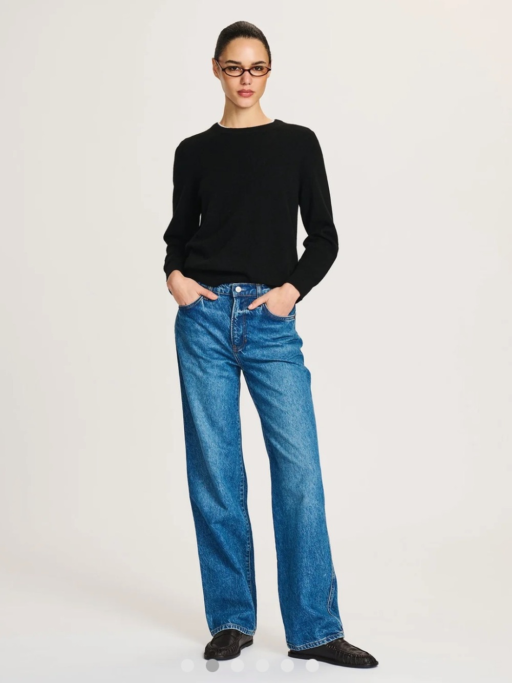 Naadam women’s black cashmere crew neck sweater minimal capsule